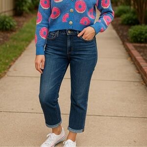 EUC L.L. Bean Women’s Straight Leg Blue Ankle SELVEDGE Jeans Sz 12